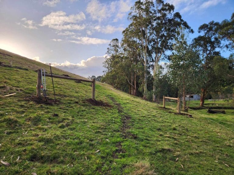 New gateway fencing around the farm